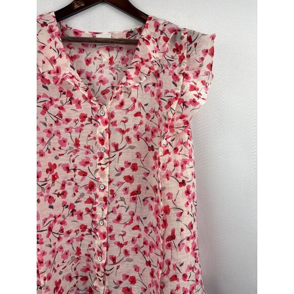 Women’s Cabi Besotted Top Size 2XL Pink & White - Picture 3 of 7